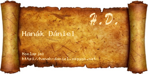 Hanák Dániel névjegykártya